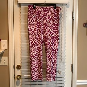 Travelers Collection by Chico’s Raspberry/white Ankle Pants Size 2